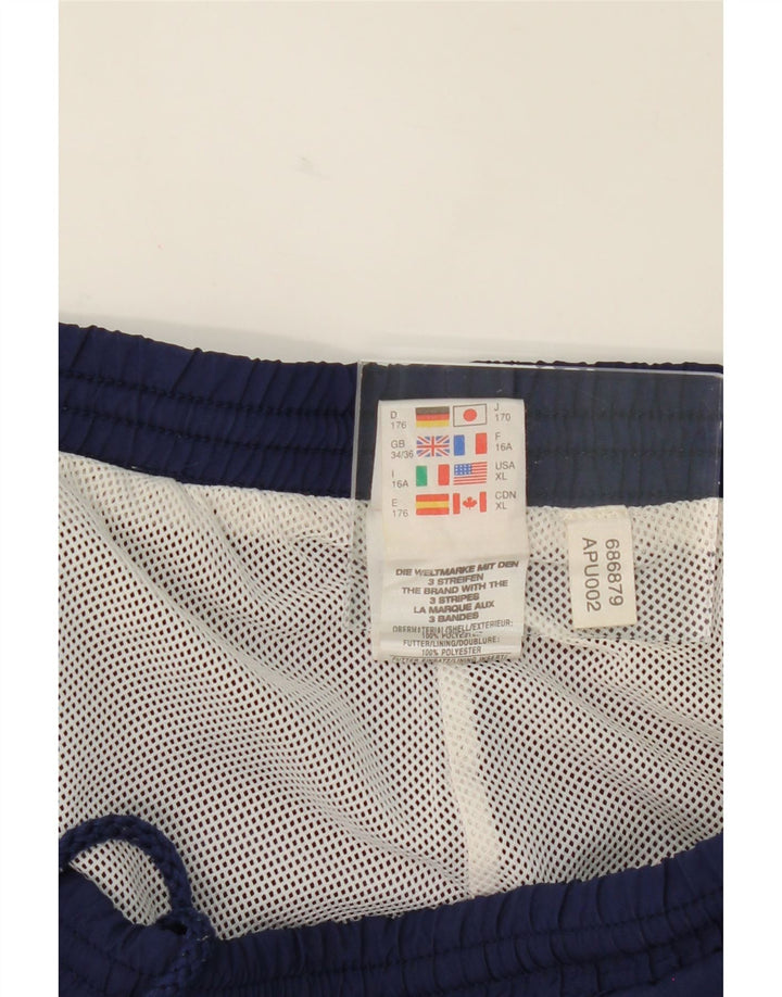 ADIDAS Boys Tracksuit Trousers Joggers 15-16 Years Navy Blue Polyester Vintage Adidas and Second-Hand Adidas from Messina Hembry 