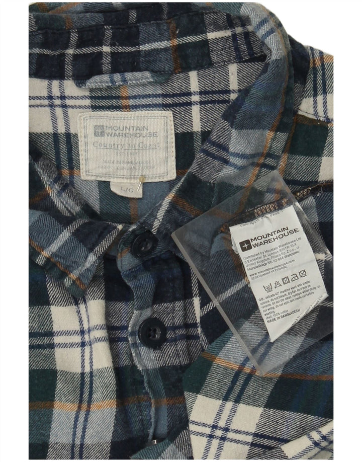 MOUNTAIN WAREHOUSE Herre flannelskjorte Stor blå ternet bomuld