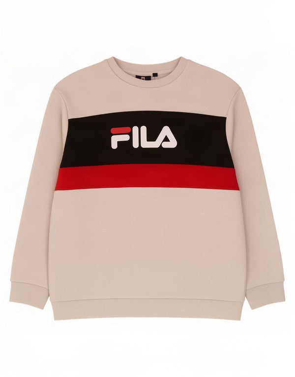 Fila Herre grafisk sweatshirt Jumper Medium White Colourblock