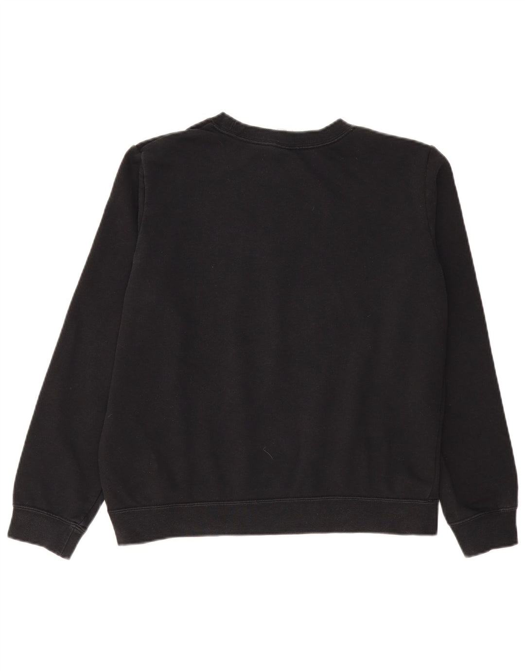 Nike Dame Off Shoulder Sweatshirt Jumper UK 14 Medium Sort Bomuld