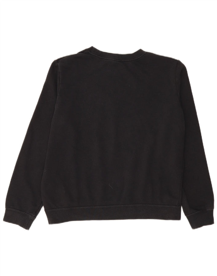 Nike Dame Off Shoulder Sweatshirt Jumper UK 14 Medium Sort Bomuld
