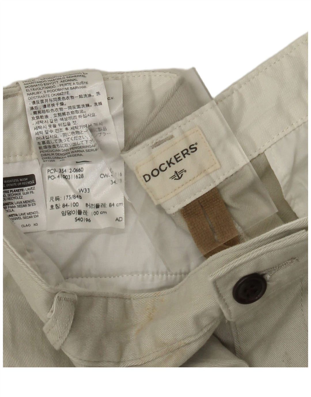 DOCKERS Herre Cargo Shorts W33 Medium Beige Bomuld