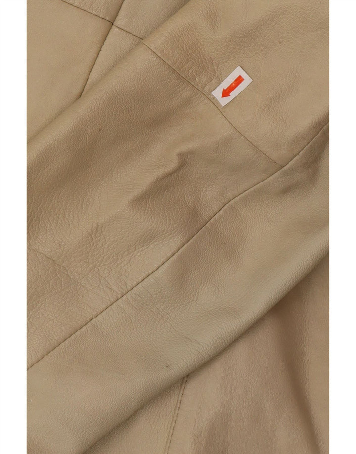 OLLY & CO Læderfrakke til kvinder UK 10 Small Beige Læder