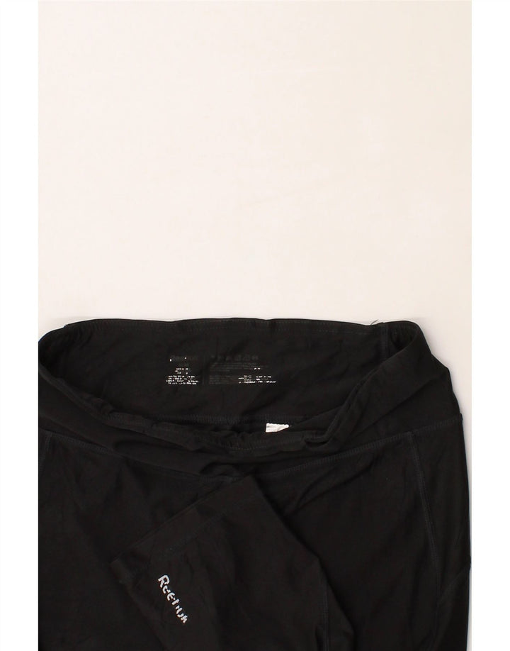 REEBOK Womens Capri Leggings UK 12 Medium  Black Vintage Reebok and Second-Hand Reebok from Messina Hembry 