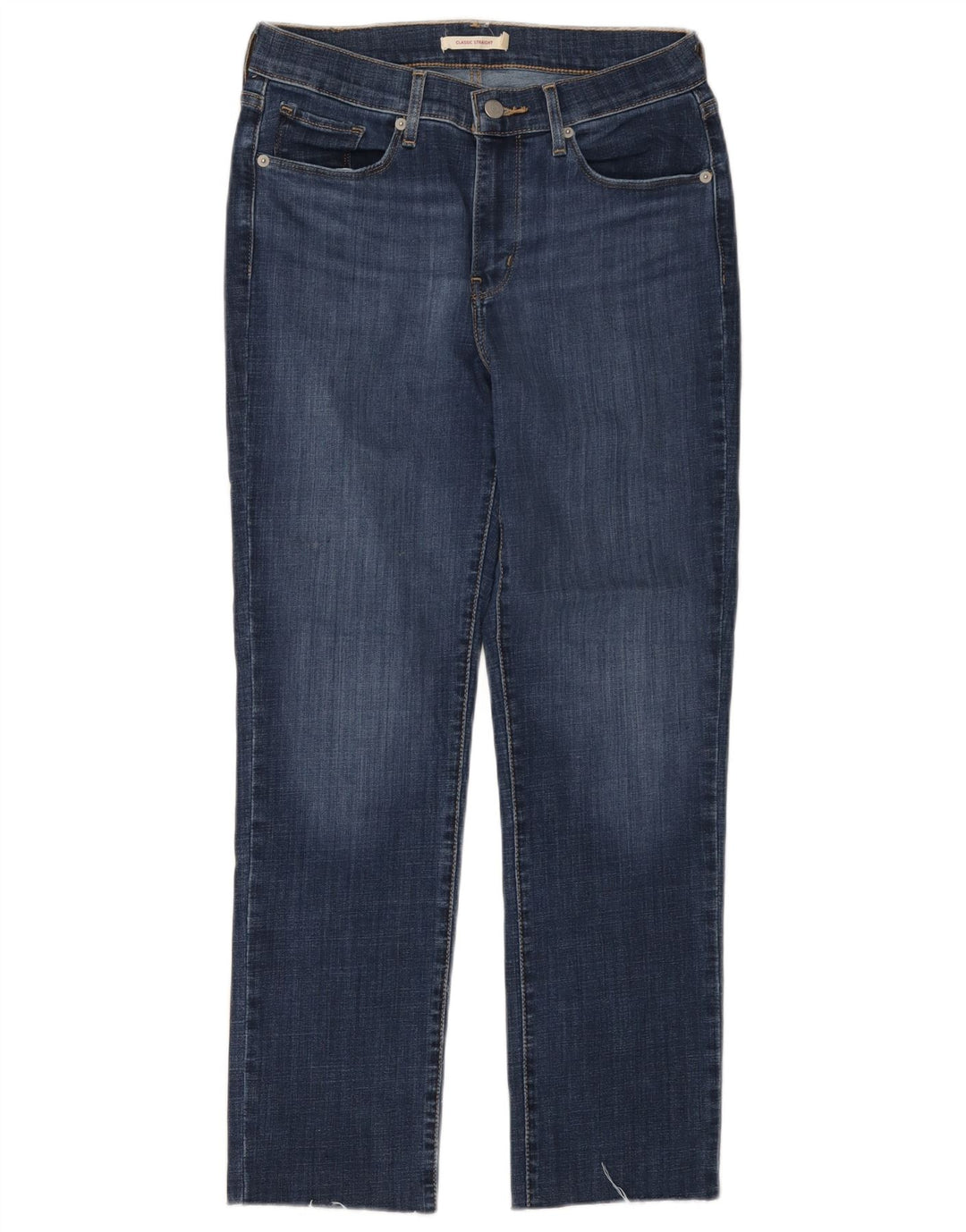 LEVI'S Dame Classic Fit Straight Jeans US 6 Medium W28 L27 Blå Bomuld