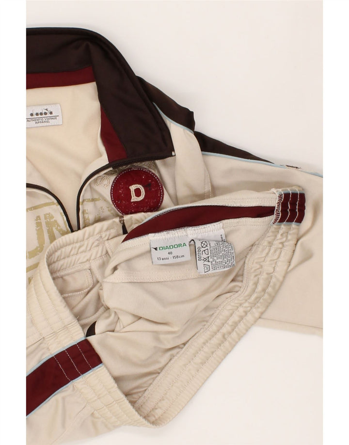 DIADORA Boys Graphic Tracksuit Top Jacket 12-13 Years Off White Vintage Diadora and Second-Hand Diadora from Messina Hembry 
