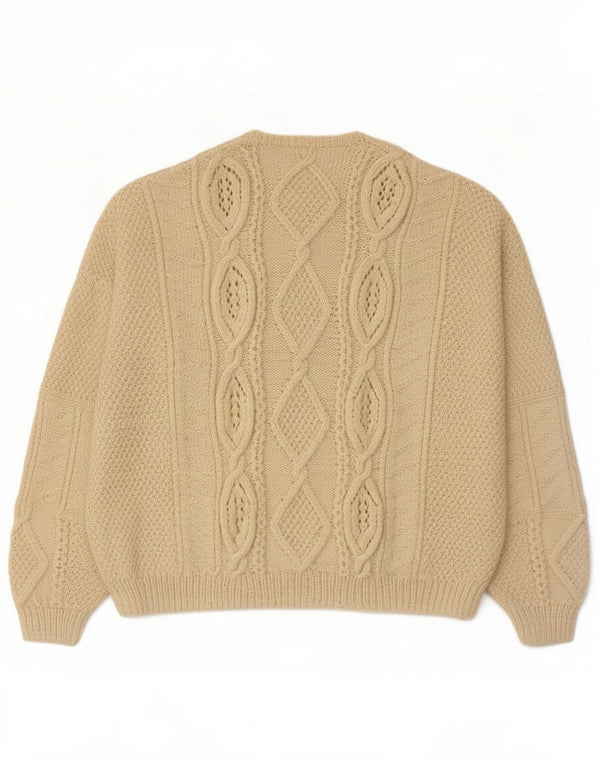 Vintage Mens Crew Neck Jumper Sweater Large Off White