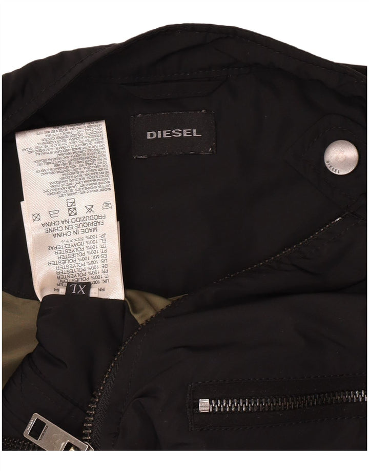Diesel Herre Biker Jacket UK 42 XL Sort Polyester