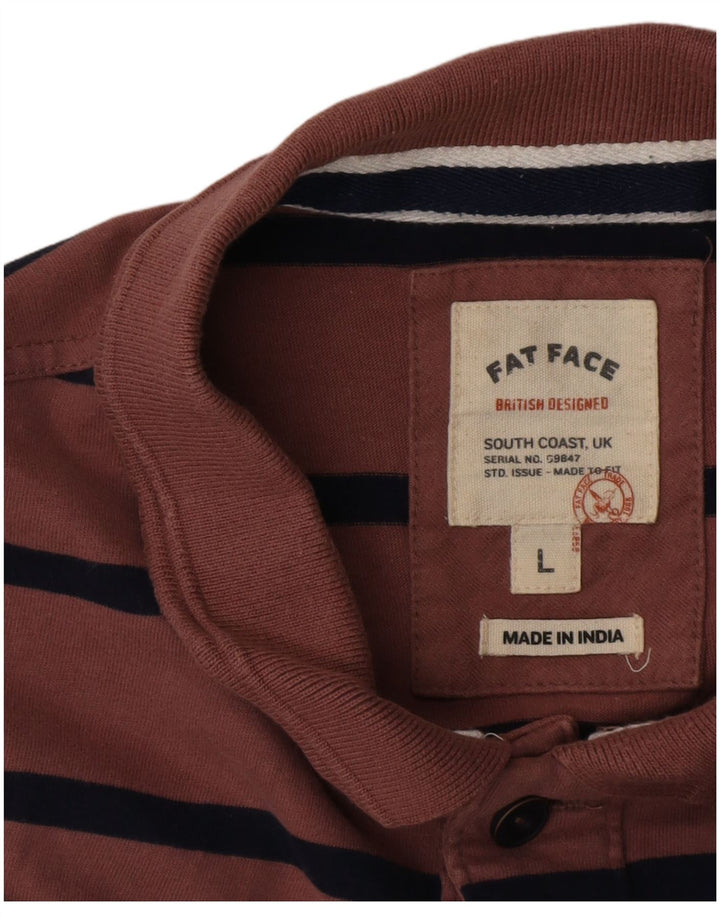 Fat Face Herre Polo Shirt Stor Bourgogne stribet