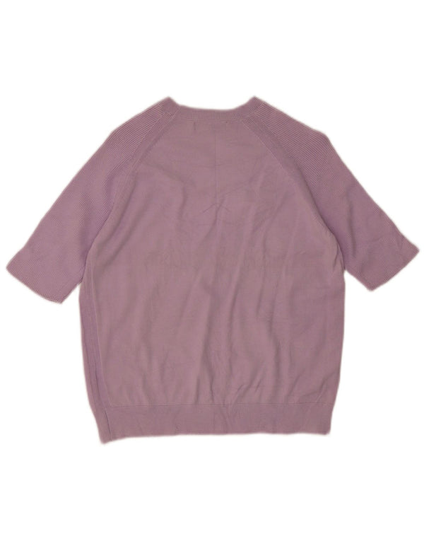 Marks & Spencer Dame Boat Neck Jumper Sweater UK 12 Medium Purple