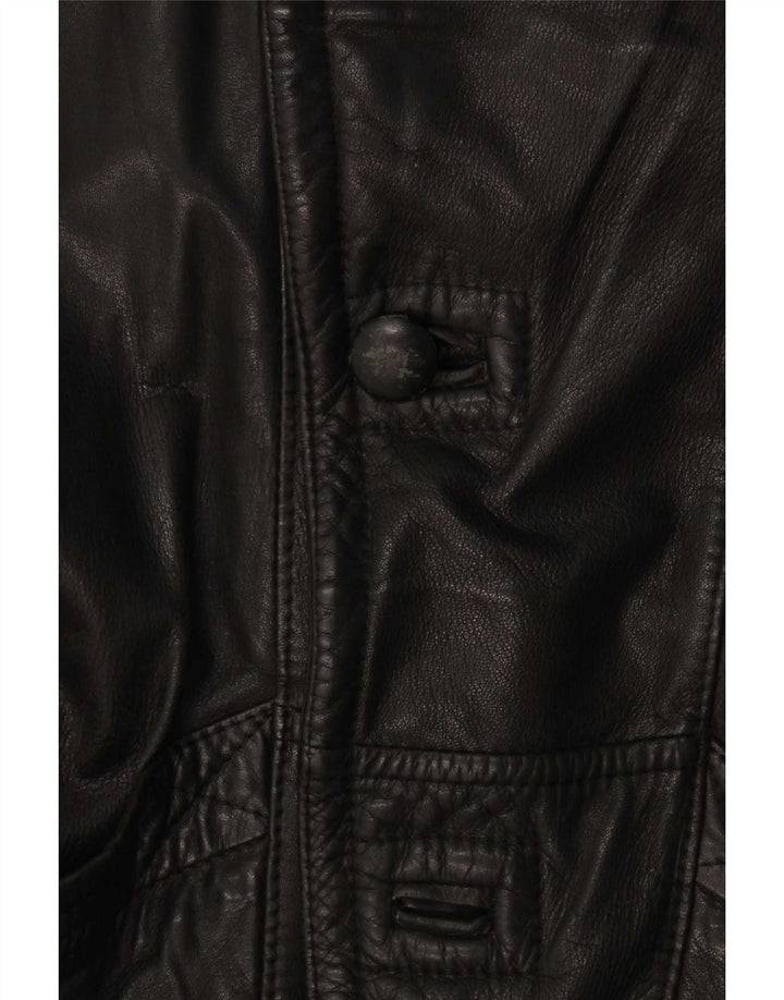 Vintage Herre Læder Windbreaker Jacket UK 36 Small Black