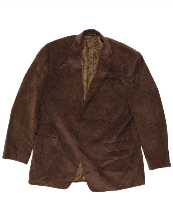 Chaps Herre 2-knaps Corduroy Blazer Jacket UK 46 3XL Brun Bomuld