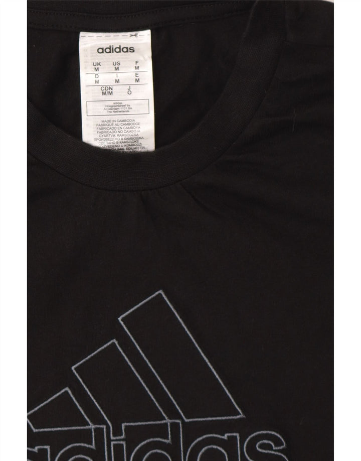 ADIDAS Mens Graphic T-Shirt Top Medium Black Cotton Vintage Adidas and Second-Hand Adidas from Messina Hembry 