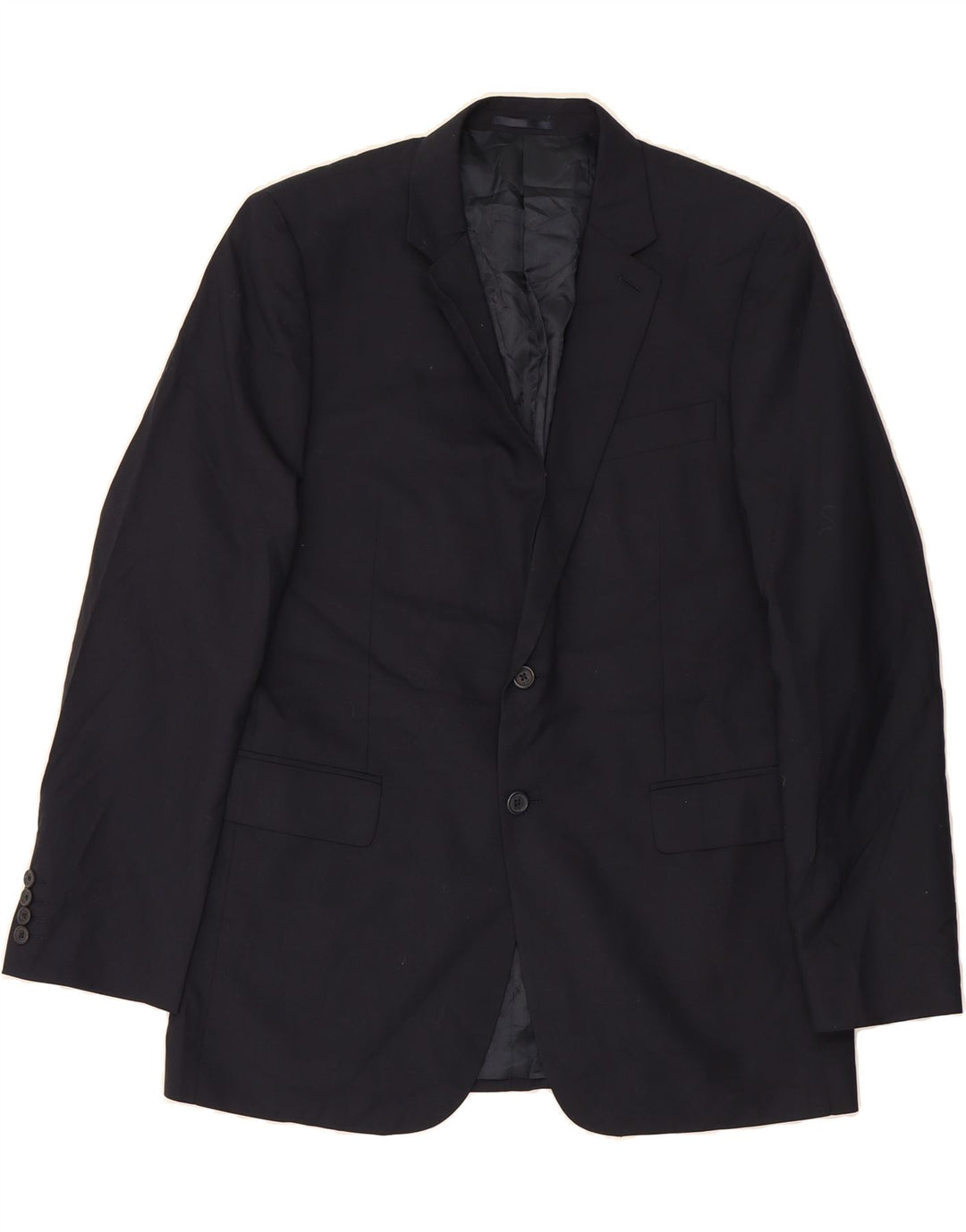 JAEGER Mens 2 Button Blazer Jacket UK 42 XL Navy Blue Wool Vintage Jaeger and Second-Hand Jaeger from Messina Hembry 