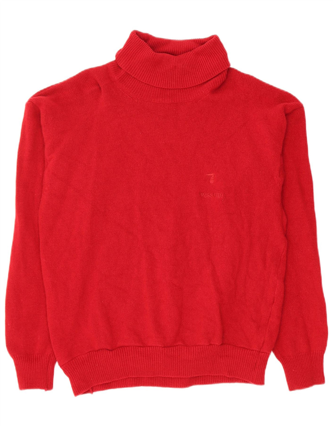 Trussardi Dame Rullehals Sweater UK 12 Medium Rød