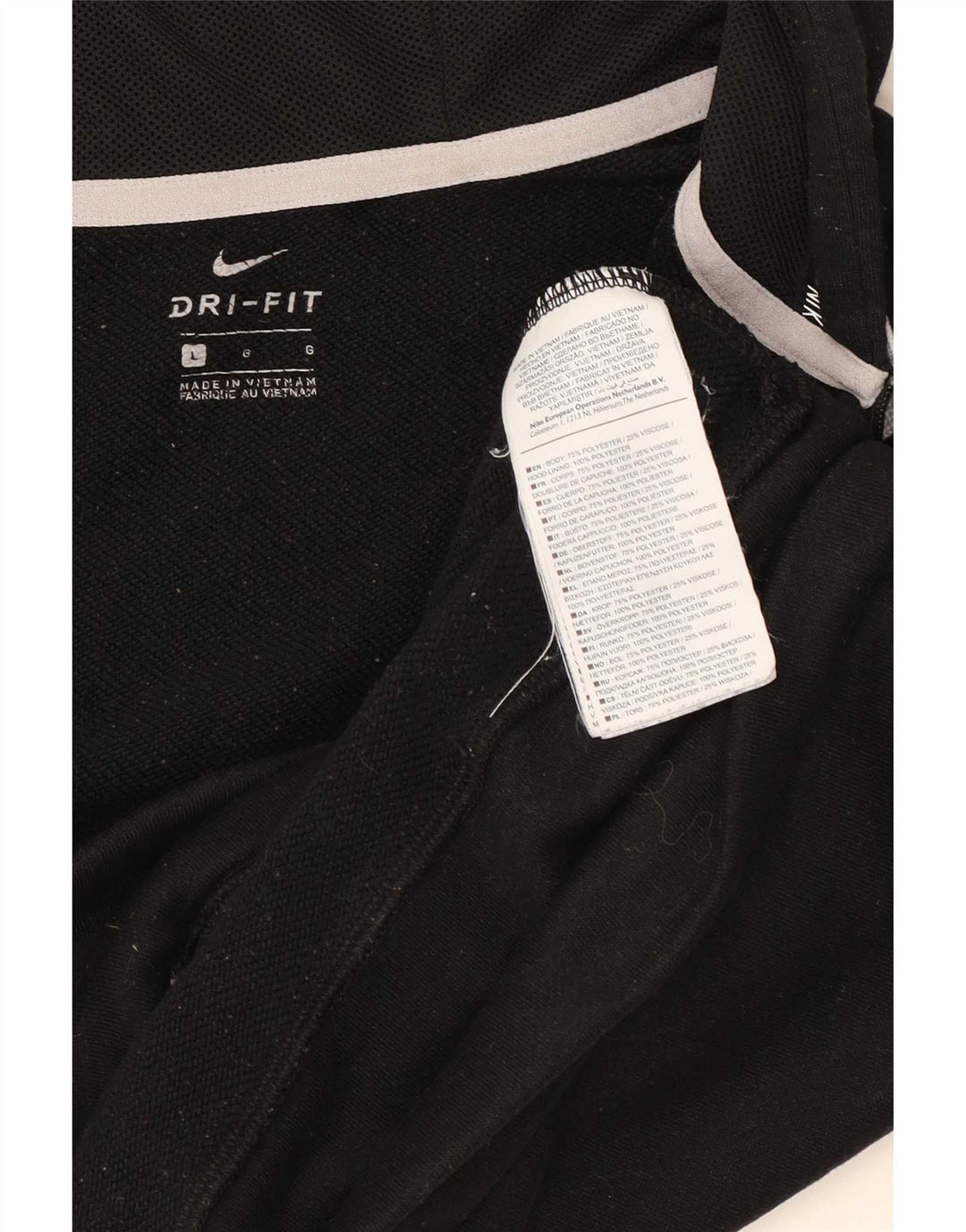 Nike Dame Dri Fit Hættetrøje Sweater UK 16 Stor Sort Polyester