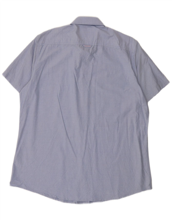 Crew Clothing Herre kortærmet skjorte 2XL blå bomuld