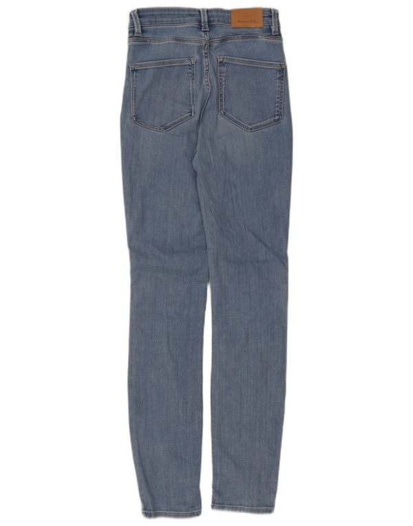 Massimo Dutti Dame Højtalje Skinny Jeans EU 34 2XS W24 L29 Blå Bomuld