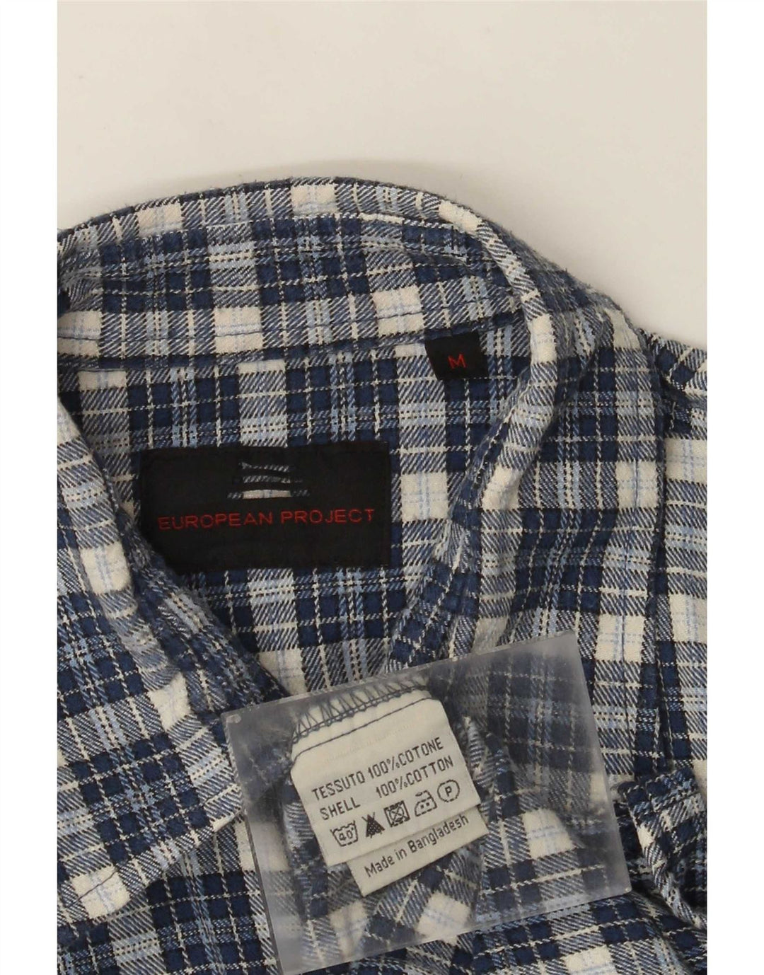 European Project Herre Overshirt Flanellskjorte Medium Blue Ternet Bomuld