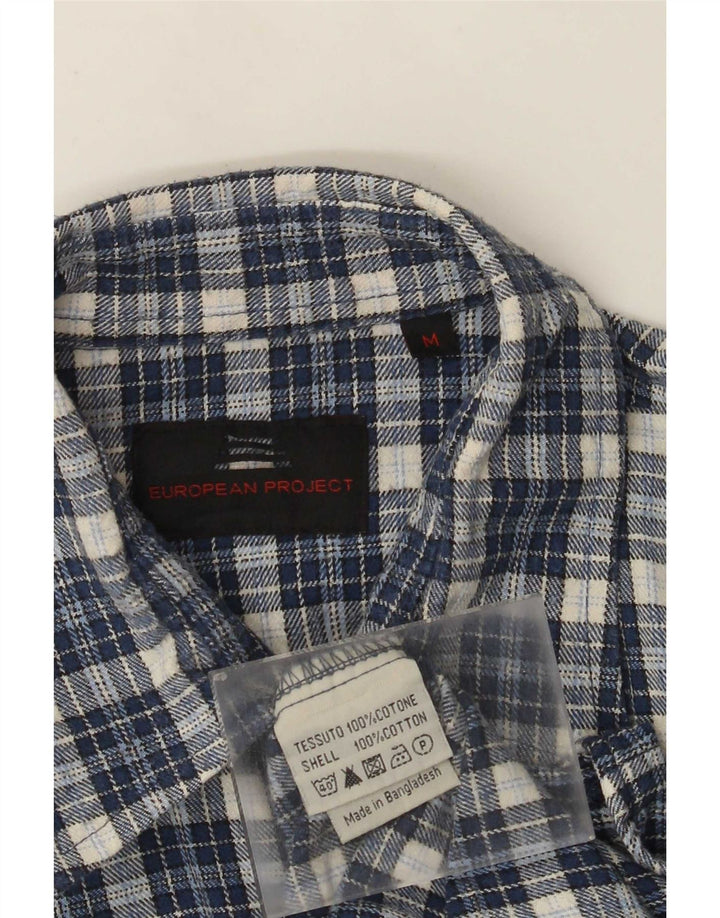 European Project Herre Overshirt Flanellskjorte Medium Blue Ternet Bomuld