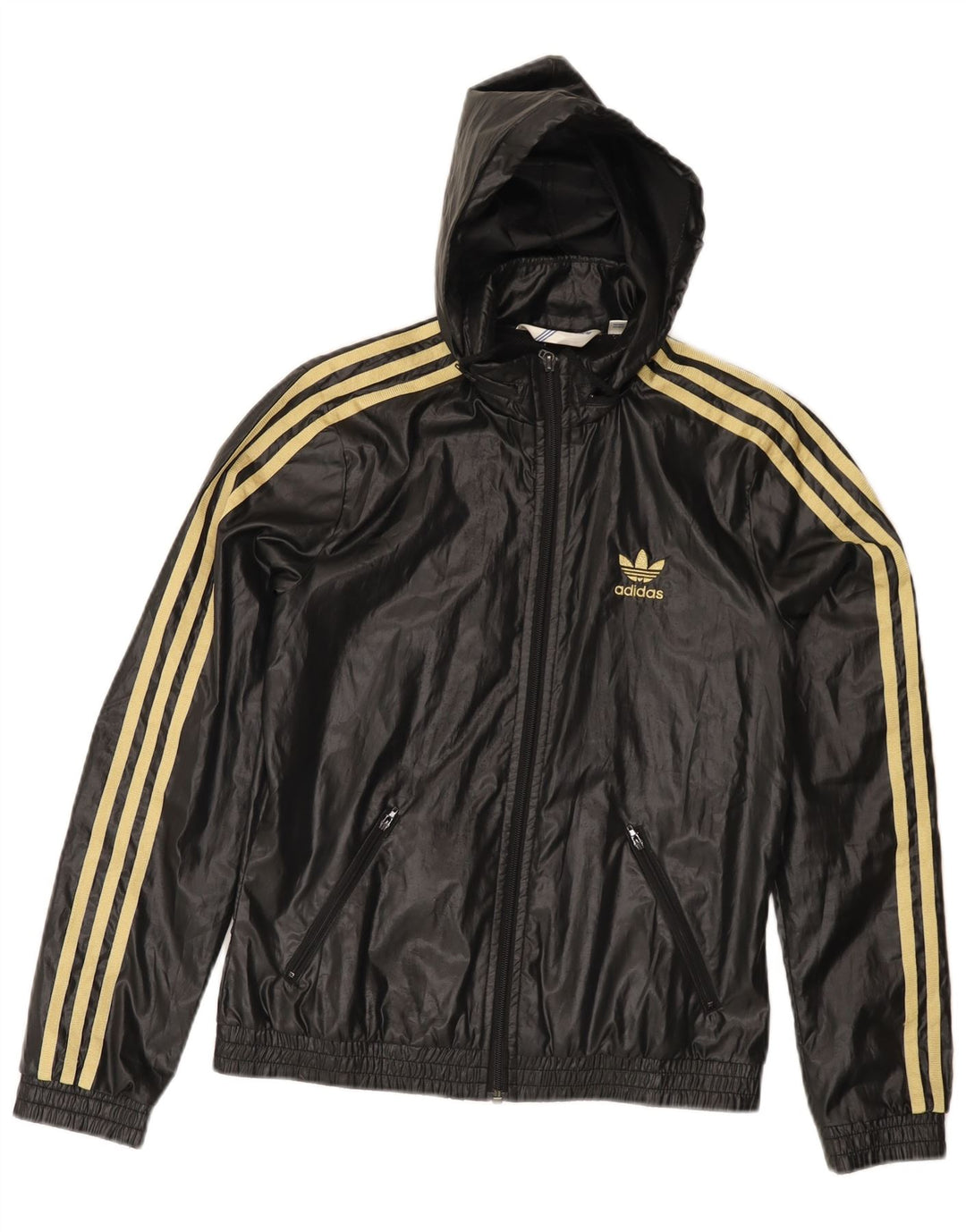 Adidas Dame Hætte Træningsdragt Topjakke EU 36 Lille Sort Polyester
