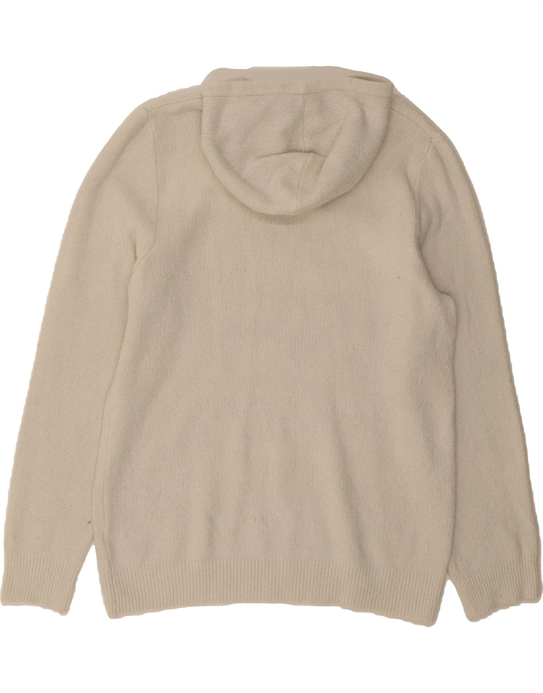 MARKS & SPENCER Womens Hooded Jumper Sweater UK 16 Large Off White Vintage Marks & Spencer and Second-Hand Marks & Spencer from Messina Hembry 