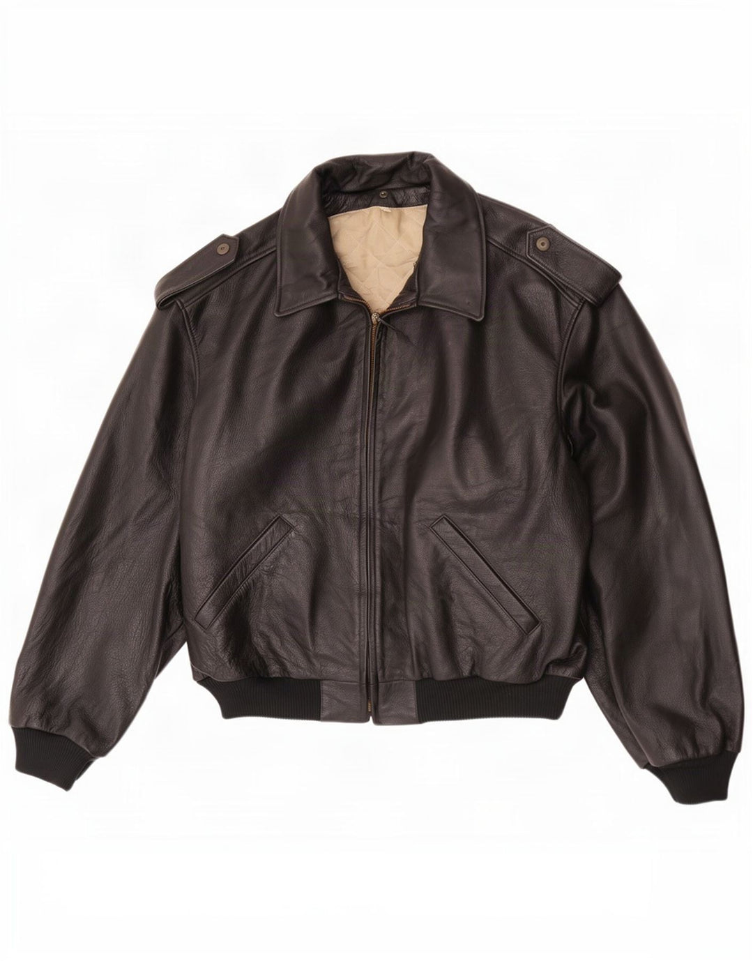 Esercito Herre læder Flight Aviator Jacket IT 48 Medium Sort