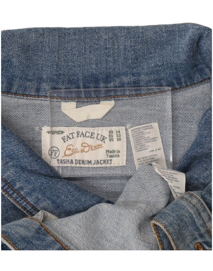 Fat Face Dame denimjakke UK 24 4XL Blå Bomuld
