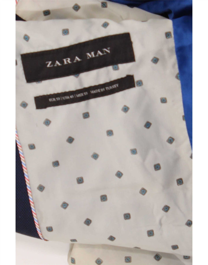 Zara Blazerjakke til mænd med 2 knapper EU 50 Medium Navy Blue