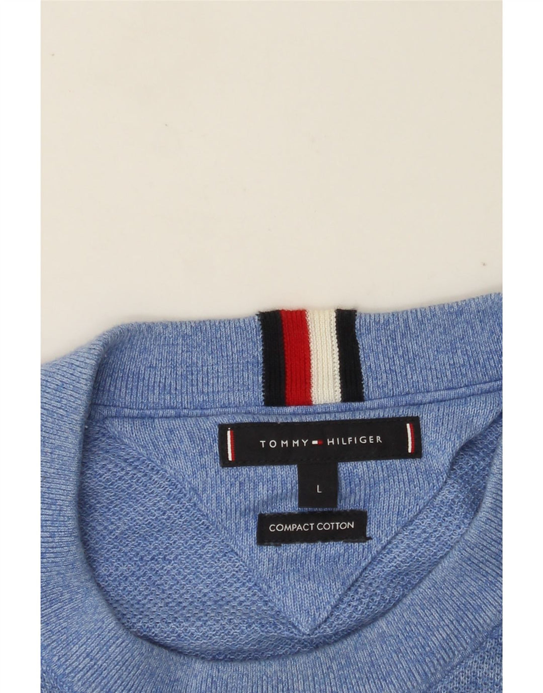 TOMMY HILFIGER Herre sweater med rund hals, stor blå bomuld