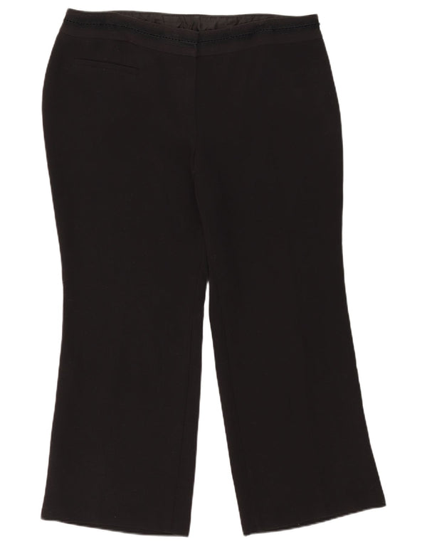 Marks & Spencer Dame Bootcut Cropped Trousers UK 18 XL W36 L26 Black