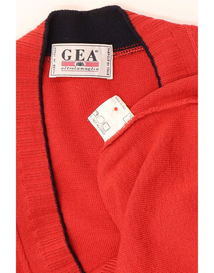 Vintage herre cardigan sweater IT 50 Medium rød uld