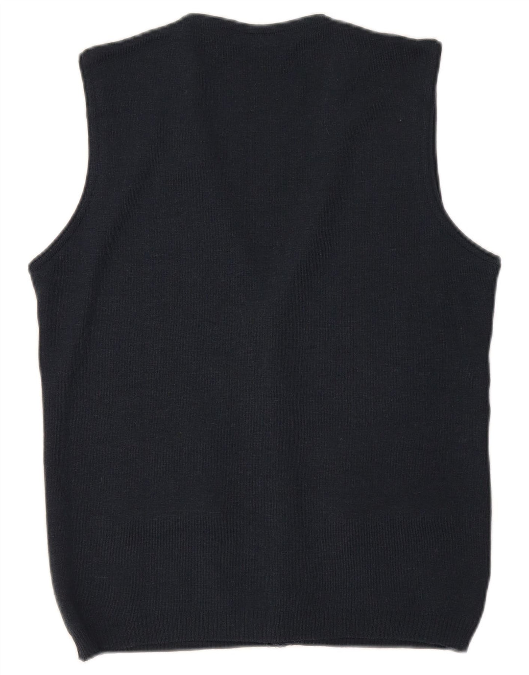 Bernardini Herre ærmeløs cardigan sweater lille marineblå geometrisk uld