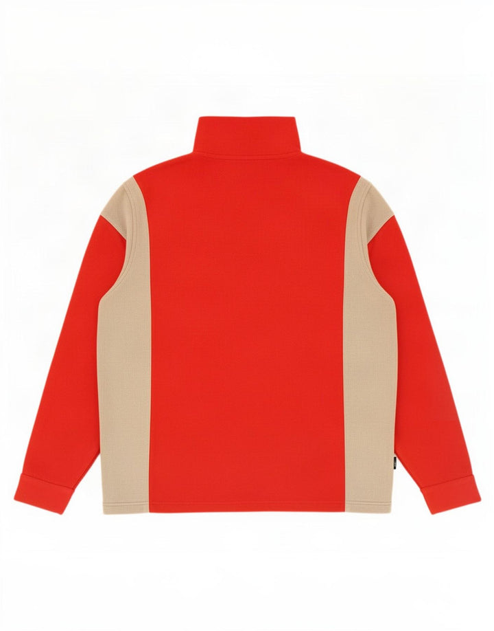 Asics Fleece Jumper med lynlås til mænd XL Rød Colourblock Polyester