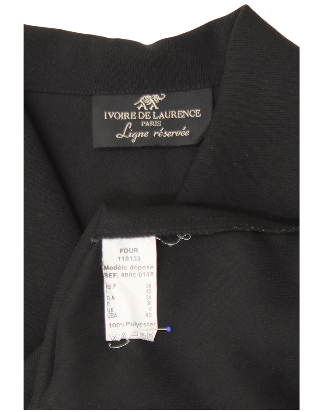 Ivoire de Laurence Dameskjortebluse UK 8 Lille sort polyester