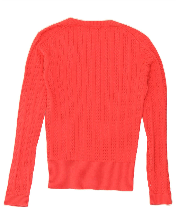 TOMMY HILFIGER Womens V-Neck Jumper Sweater UK 10 Small Red Vintage Tommy Hilfiger and Second-Hand Tommy Hilfiger from Messina Hembry 