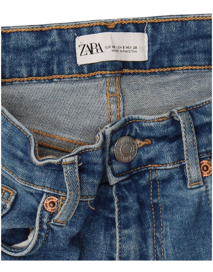 Zara Womens Crop Bootcut Jeans EU 38 Small W28 L26 Blue