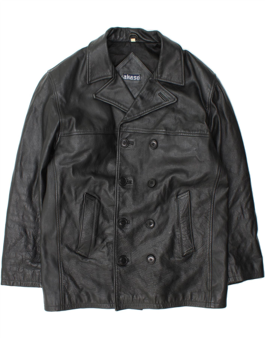 AKASO Mens Leather Jacket UK 40 Large Black Leather Vintage Akaso and Second-Hand Akaso from Messina Hembry 