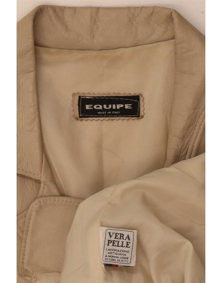 Equipe Dame Loose Fit Læderjakke IT 42 Medium Beige