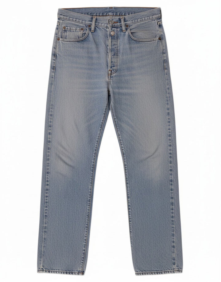 REPLAY Mens Straight Jeans W32 L32 Blue Cotton