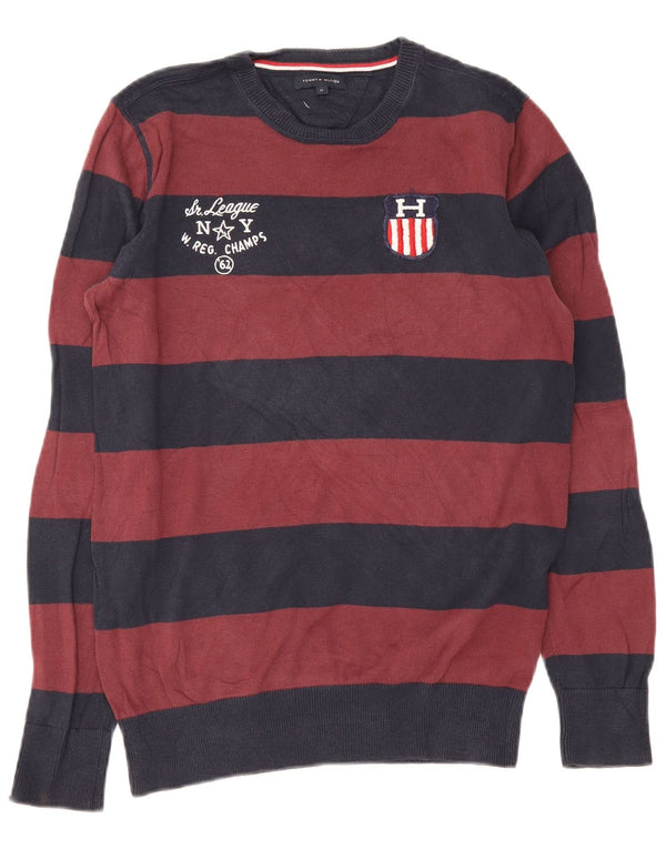 Tommy Hilfiger drenge sweater med rund hals 15-16 år Bourgogne stribet