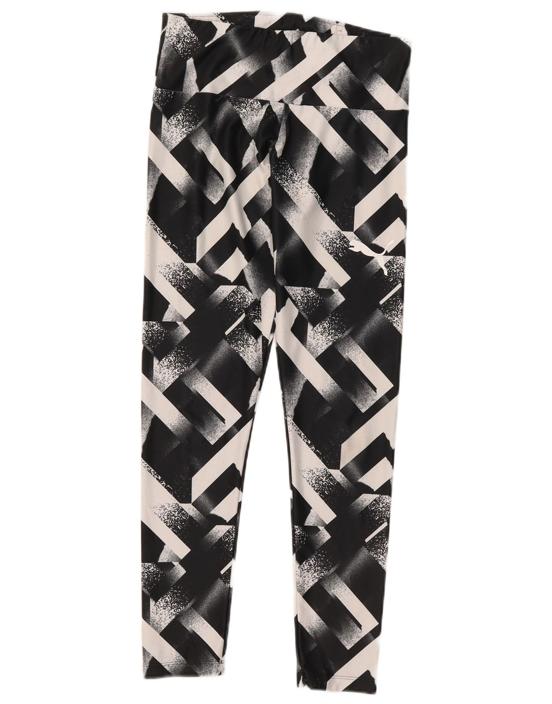 Puma Dame Leggings UK 12 Medium Sort Geometrisk