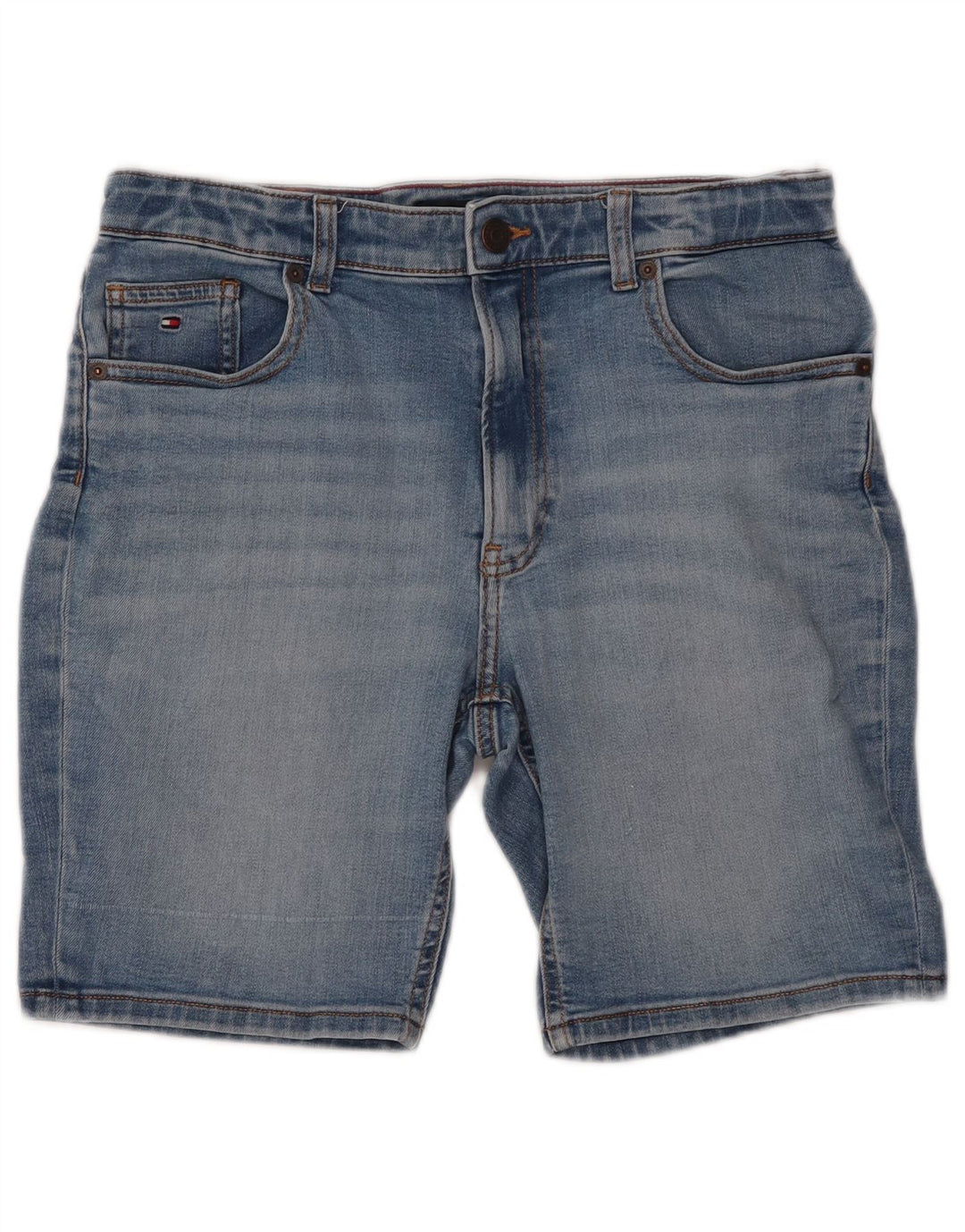 TOMMY HILFIGER piger tilspidsede denimshorts 15-16 år W30 blå bomuld
