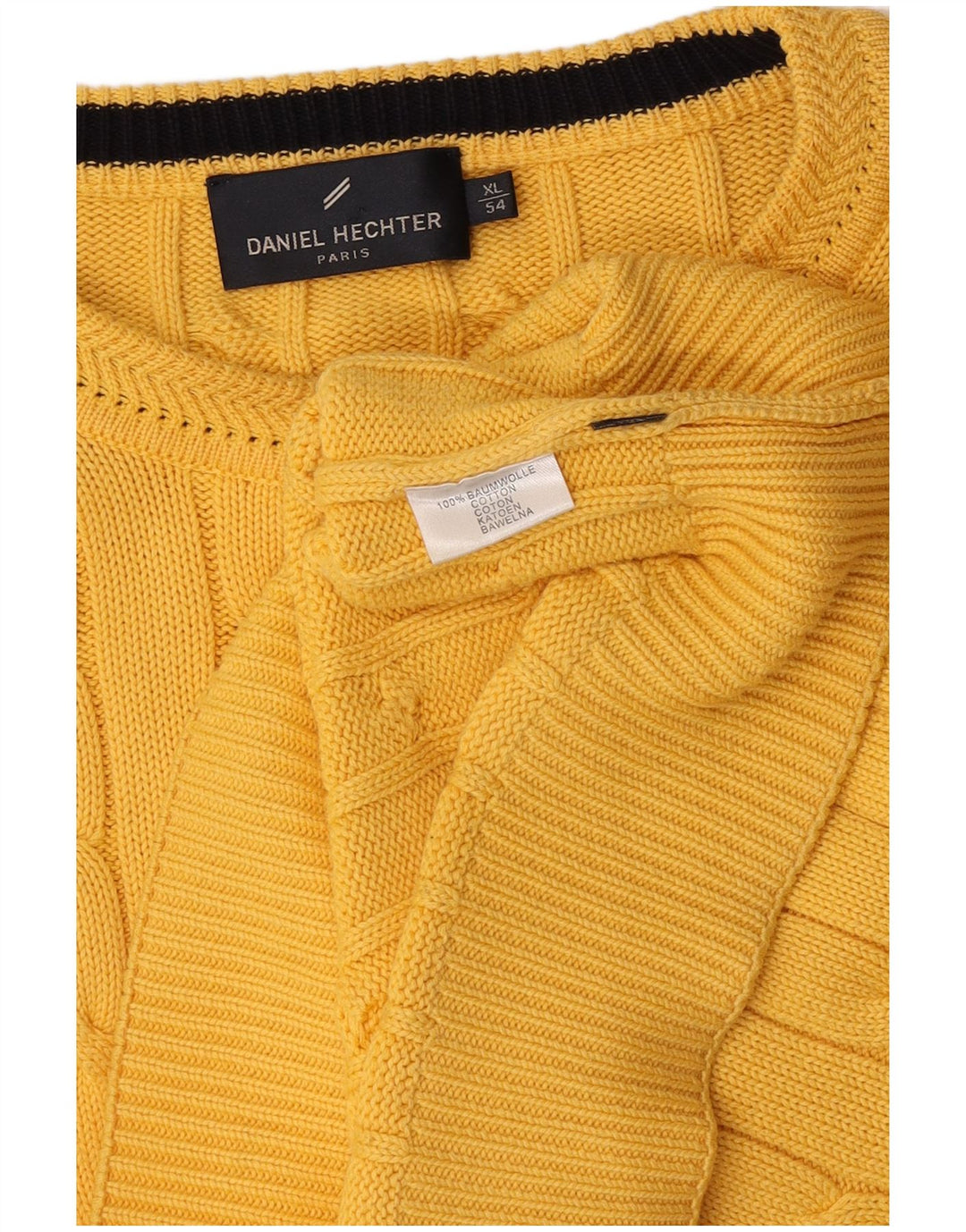 Daniel Hechter Herre Crew Neck Jumper Sweater IT 54 XL Gul Bomuld
