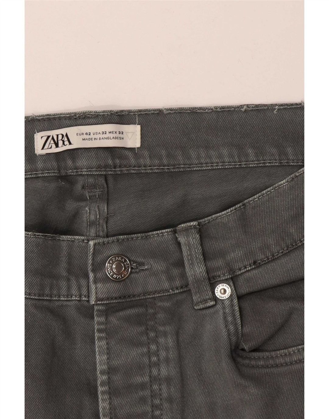 Zara Dame Slim Jeans EU 42 Large W32 L30 Grå