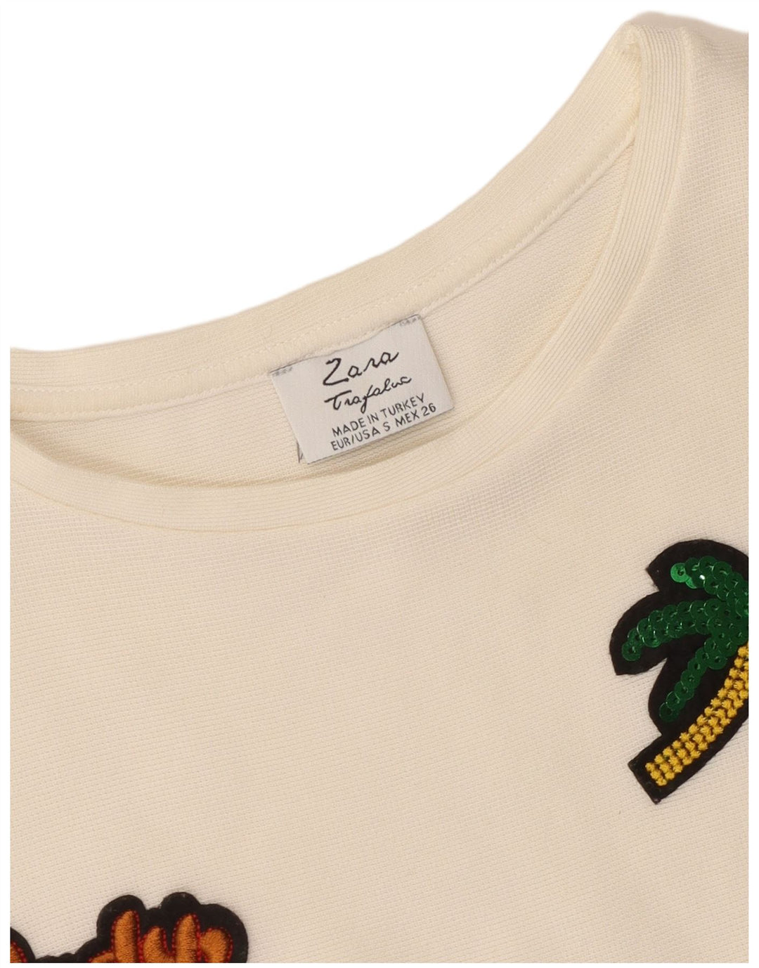 Zara Dame Trafaluc Tunika Top UK 10 Small Off White