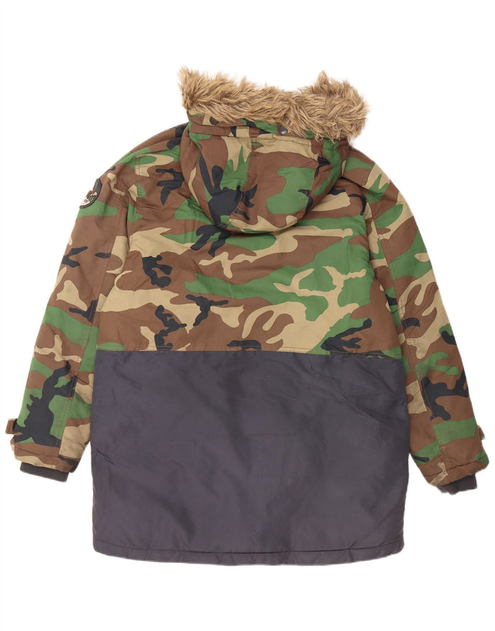 Zara Parkajakke med hætte til drenge 13-14 år Flerfarvet Camouflage