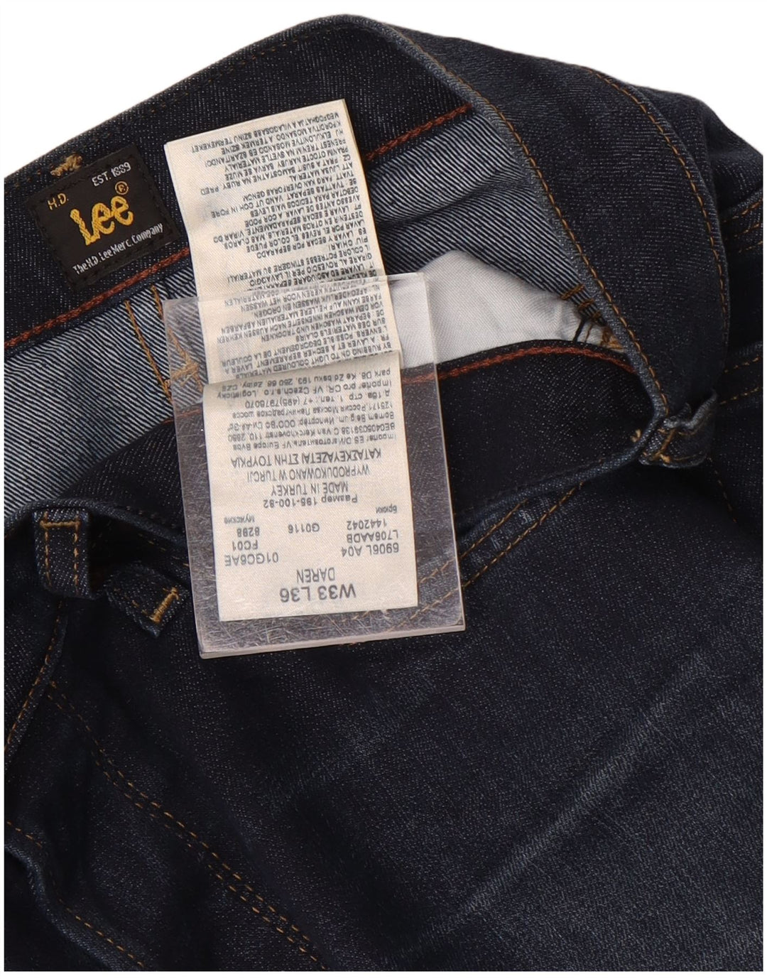 Lee Mens Daren Slim Jeans W33 L36 Marineblå Bomuld