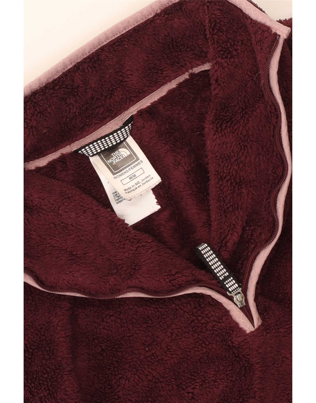 The North Face Dame Fleece Jumper med lynlås i UK 12 Medium Maroon Polyester
