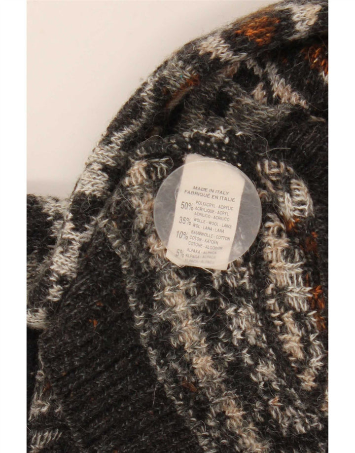 Vintage mænd med rund hals sweater medium flerfarvet Fair Isle